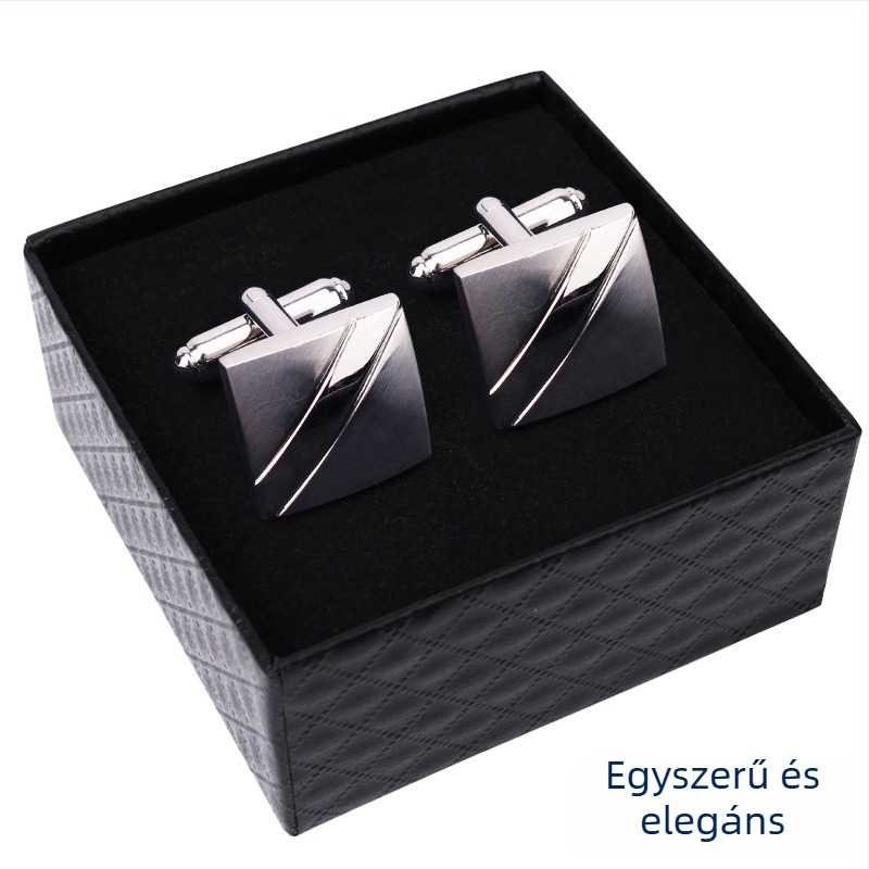 Mandzsettagombok (ötvözet, egyszerű férfi stílus, geometriai design, elektroplatált felület)