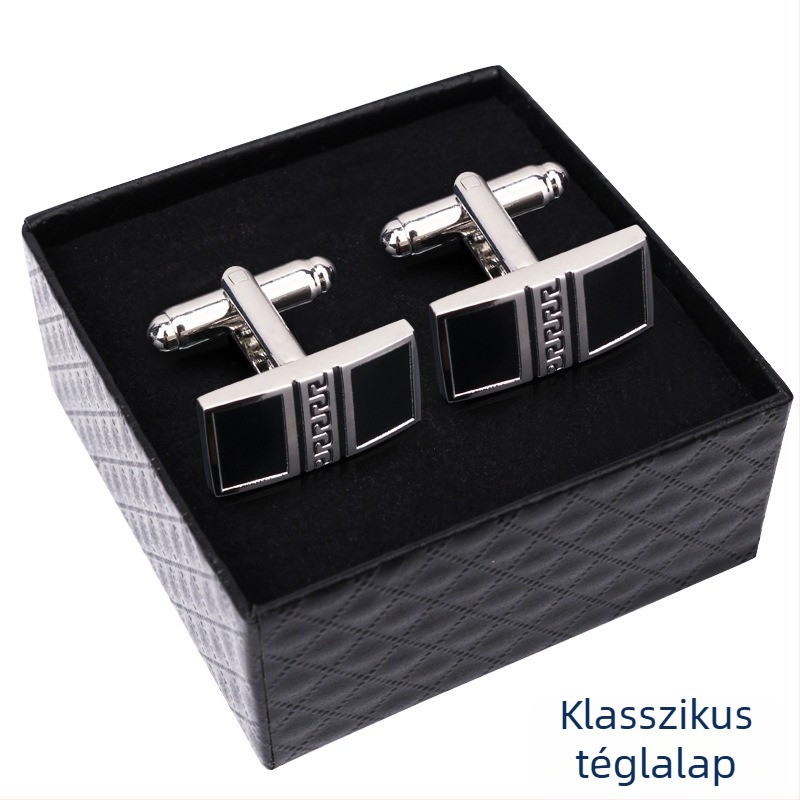 Mandzsettagombok (ötvözet, egyszerű férfi stílus, geometriai design, elektroplatált felület)