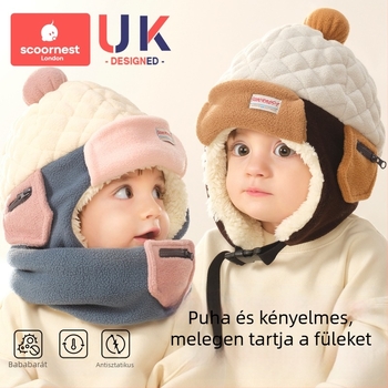 Gyerekeknek készült Lei Feng sapka téli időkre, fleece bélés, fültakaró védelem, szélálló és meleg, uniszex