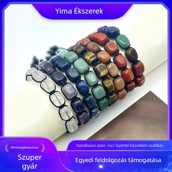 Yima uniszex kristály karkötő, kézzel készített, geometriai mintázat, nyár 2024