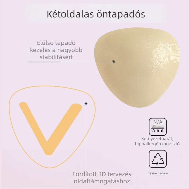 Öntapadós, kétoldalas melltartó párna nőknek, push-up hatás, kis mell látszólag nagyobb, nylonból, vastagodott (Márka: Uvome; Anyag: Nylon; Vastagság: Vastagodott; Funkció: Növelés; Piacra kerülés ideje: Nyár 2025)