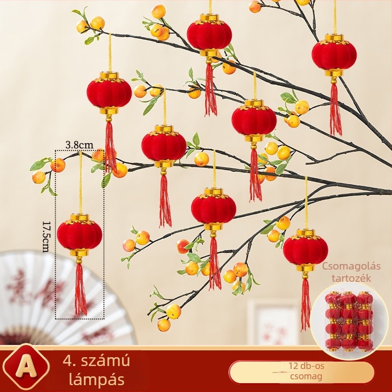 Zhenhuan Lámpás Dísz, Kerek, Flokált Szövetből, Kézzel készített, Kínai Stílusú Dekor Esküvők és Lakásavatókhoz