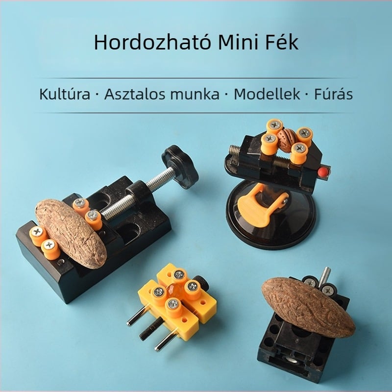 Mini asztali csavaros szorító test alumíniumötvözet – diógyöngyök rögzítésére, gyöngyszorító és diótartó
