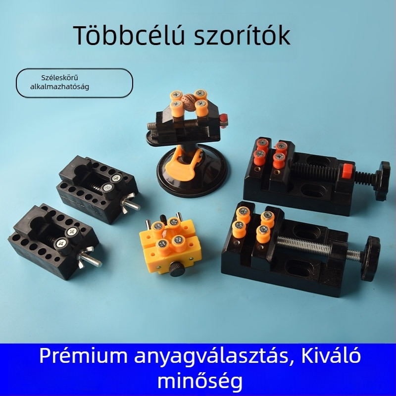 Mini asztali csavaros szorító test alumíniumötvözet – diógyöngyök rögzítésére, gyöngyszorító és diótartó