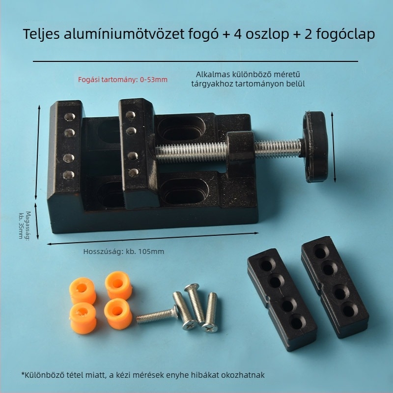 Mini asztali csavaros szorító test alumíniumötvözet – diógyöngyök rögzítésére, gyöngyszorító és diótartó