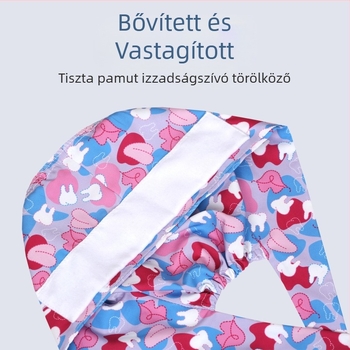 Pamut orvosi sapka, uniszex, kupola alakú, karikatúra mintával, logó nyomtatási lehetőség, lazább stílus.