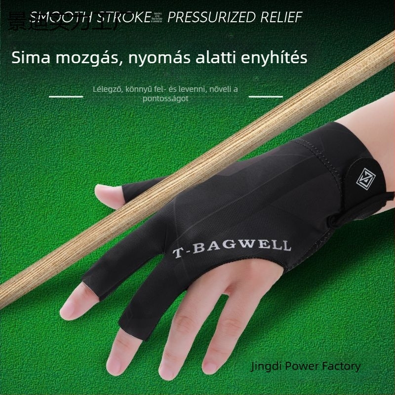 Biliárd kesztyű, ujjak nélkül, lélegző, kopásálló, csúszásmentes, férfiaknak