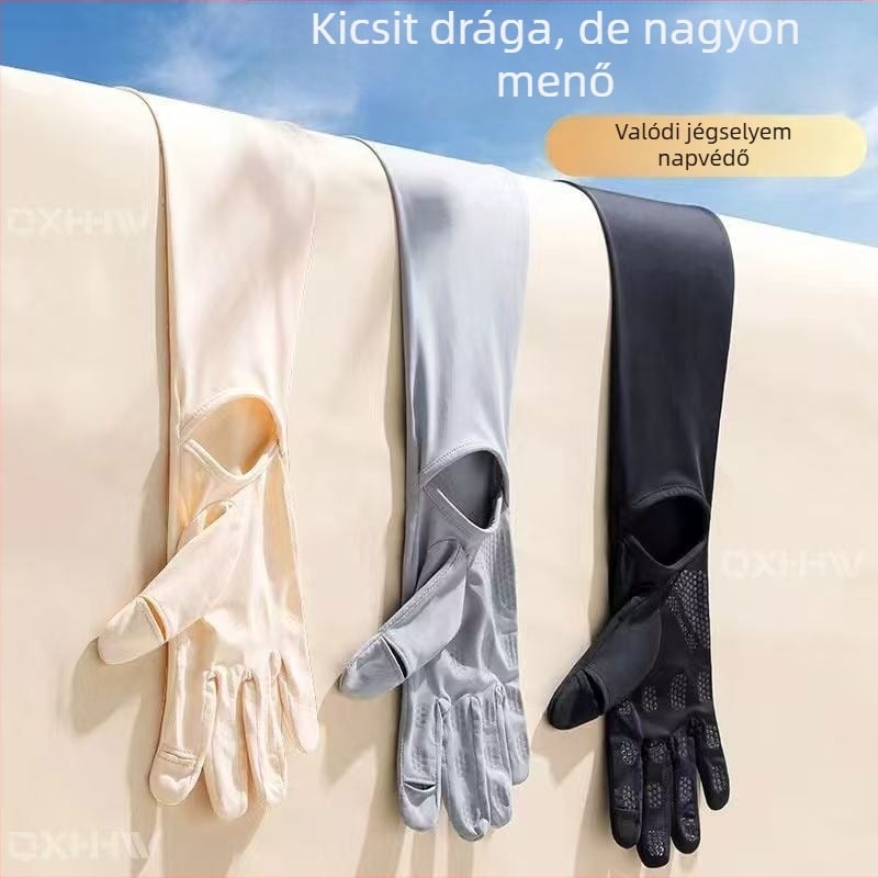 Ice Silk nejlon napsugárzás elleni karvédő kesztyűkkel, UV-védelem, légáteresztő, Nylon 81–95% anyag