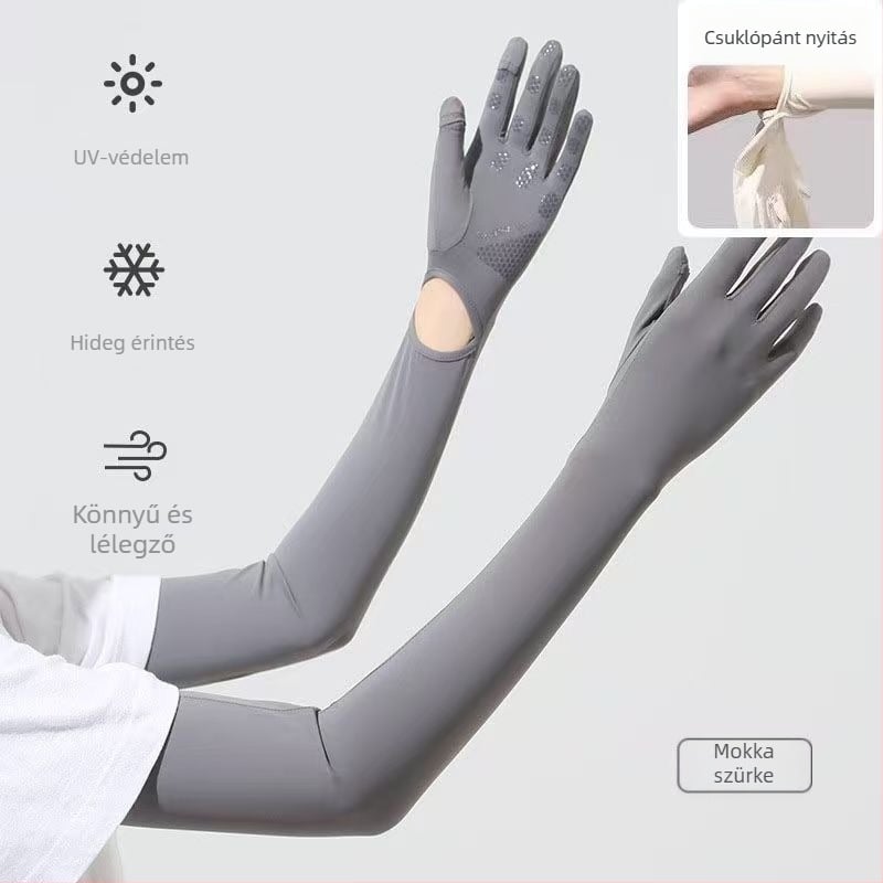 Ice Silk nejlon napsugárzás elleni karvédő kesztyűkkel, UV-védelem, légáteresztő, Nylon 81–95% anyag