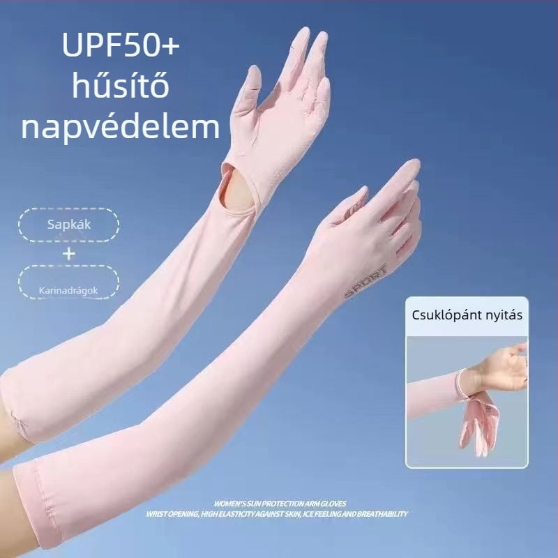Ice Silk nejlon napsugárzás elleni karvédő kesztyűkkel, UV-védelem, légáteresztő, Nylon 81–95% anyag