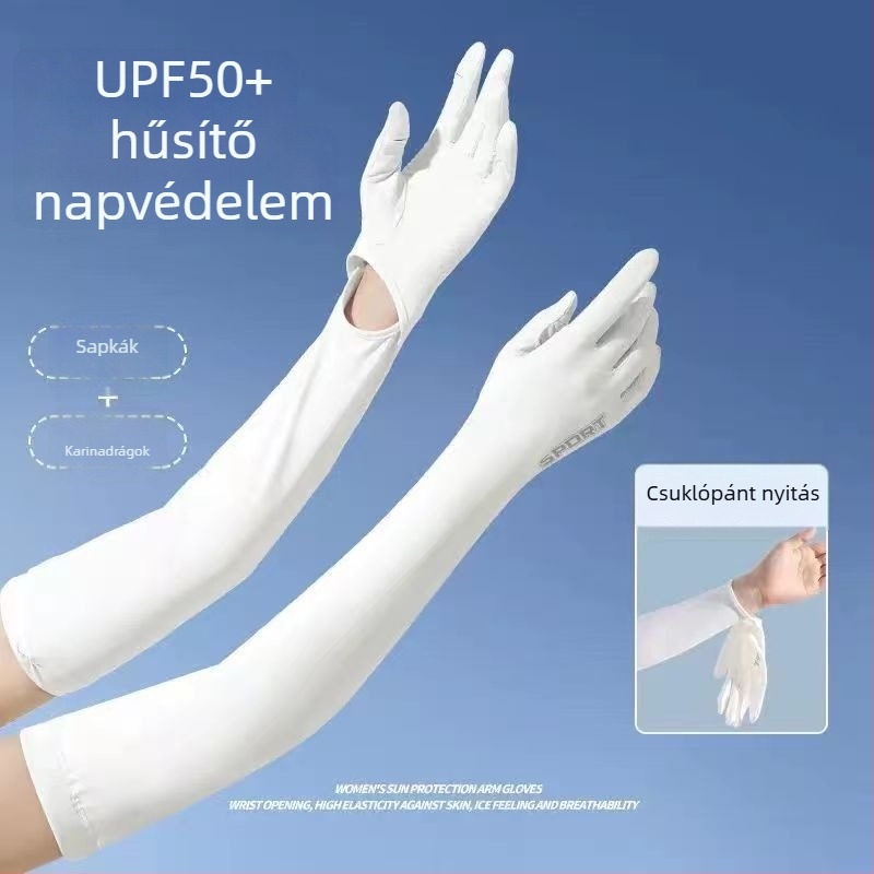 Ice Silk nejlon napsugárzás elleni karvédő kesztyűkkel, UV-védelem, légáteresztő, Nylon 81–95% anyag