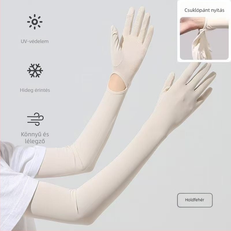 Ice Silk nejlon napsugárzás elleni karvédő kesztyűkkel, UV-védelem, légáteresztő, Nylon 81–95% anyag