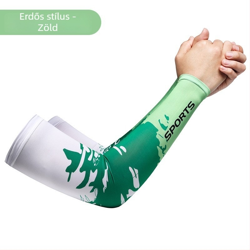 Uniszex Ice Silk alkarvédők UV védelemmel – Nyomtatott nyári kiegészítő autóvezetéshez és kerékpározáshoz