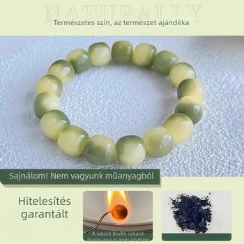 Karkötő Bodhi gyöngyökkel és Bodhi gyökérrel, uniszex természetes stílus, 21 gyöngy, egyedileg csomagolva