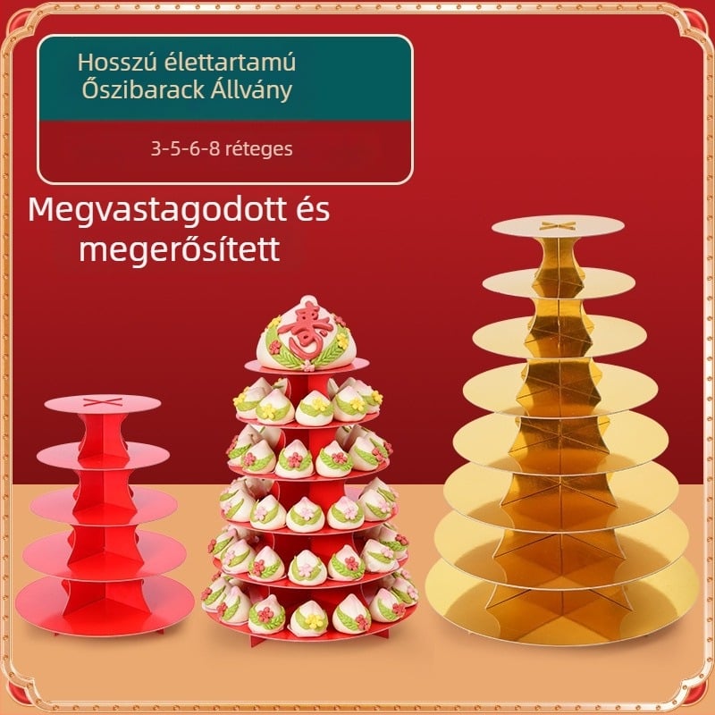 Többszintes bemutatóállvány idős emberek születésnapi ünnepségére Jiaodong kézműves gőzölt zsemlék és hagyományos sütemények, modern minimál stílus, Unique, 2023