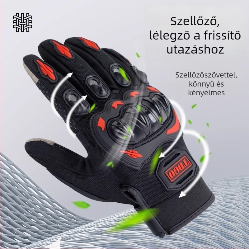 TDGO Kerékpáros kesztyűk, szétválasztott ujjak, közepes vastagság, poliészter, uniszex felnőttek