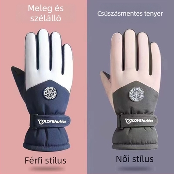 Uniszex téli síkesztyűk vízálló, csúszásmentes és kopásálló kivitelben, pamut külső, Ice Silk belső, velúr bélés, Flip-cover stílus