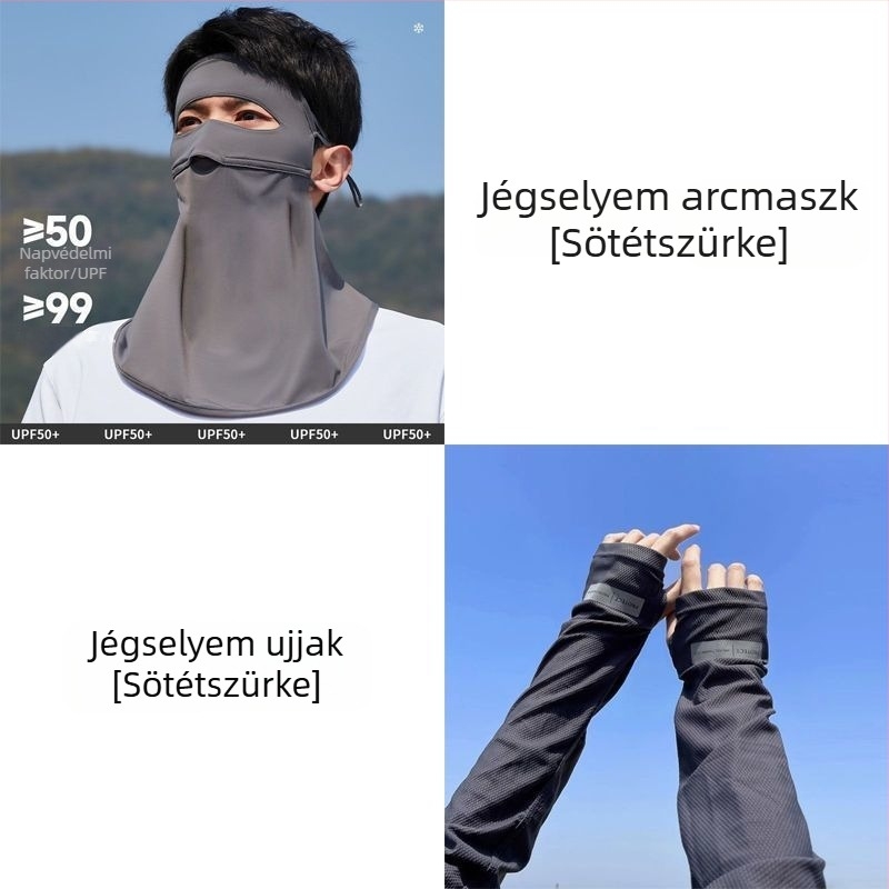 Férfiak részére UV-védett teljes arci maszk nyári kültéri kerékpározáshoz — légáteresztő viszkóz Ice Silk anyag