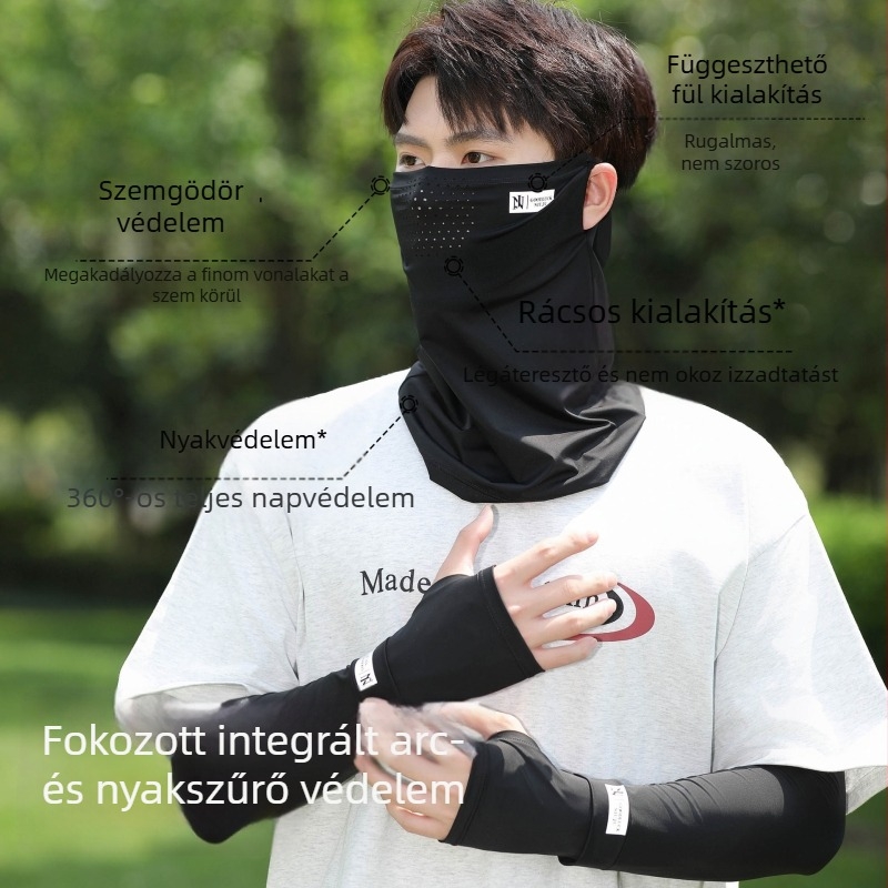 Kerékpáros teljes arcú maszk, lélegző, UV-védelem és árnyékolás — Nylon 81–95%