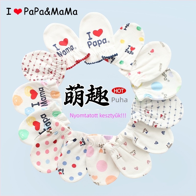 BebI arckesztyű 100% pamutból – anti-karcolás, lélegző, egész éves viselet, testreszabható, 0–1 év