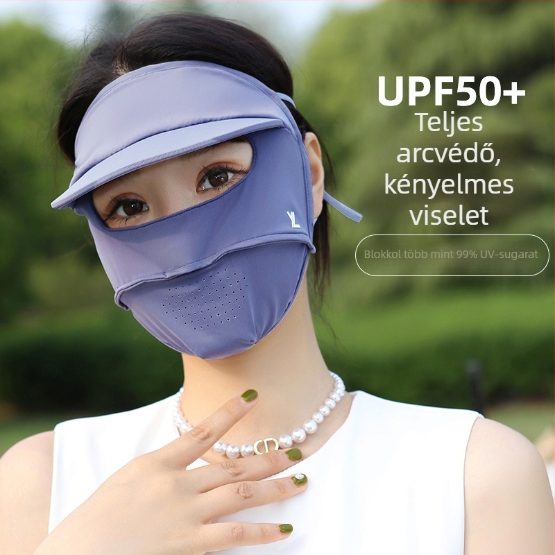 Nyári kerékpáros arcmaszk UV-védelemmel, lélegző nylon anyagból, teljes arcvédelem