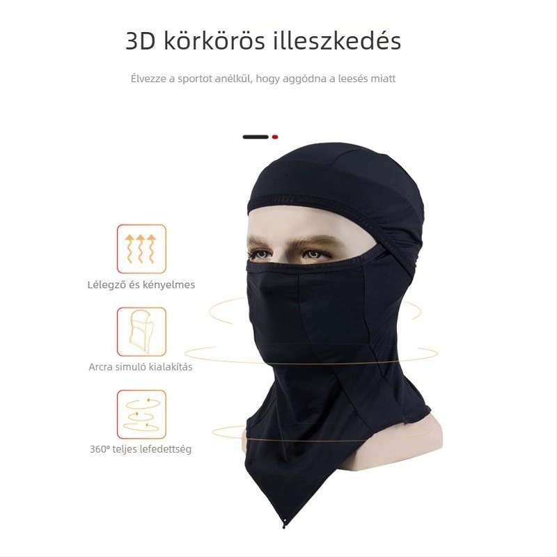 Nyári kerékpáros arcmaszk ice silk anyagból, UV-védelem, légáteresztő, nyomtatott háromszög alakú fejkendő