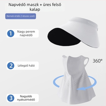 Teljes arcú UV-védelmet nyújtó maszk, szélálló kialakítású, nyakvédővel, ideális nyári vezetéshez és kerékpározáshoz