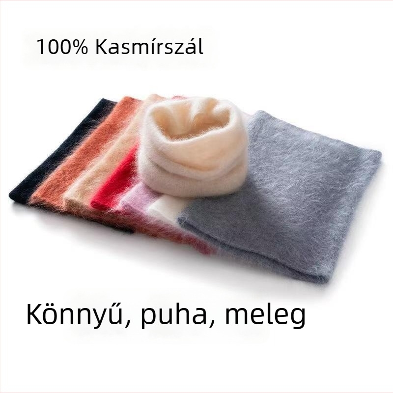 Uniszex kasmír nyakmelegítő, kötött pulóver mesterséges gallérrel, melegen tartja a nyakat — Winter 2025