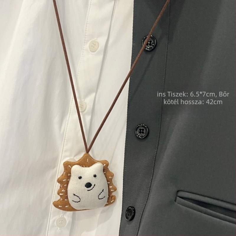 Gyermekeknek szóló bőrszálas medál nyaklánc, karikatúra állat motívummal, hosszú nyaklánc, testreszabható, egyenként csomagolt