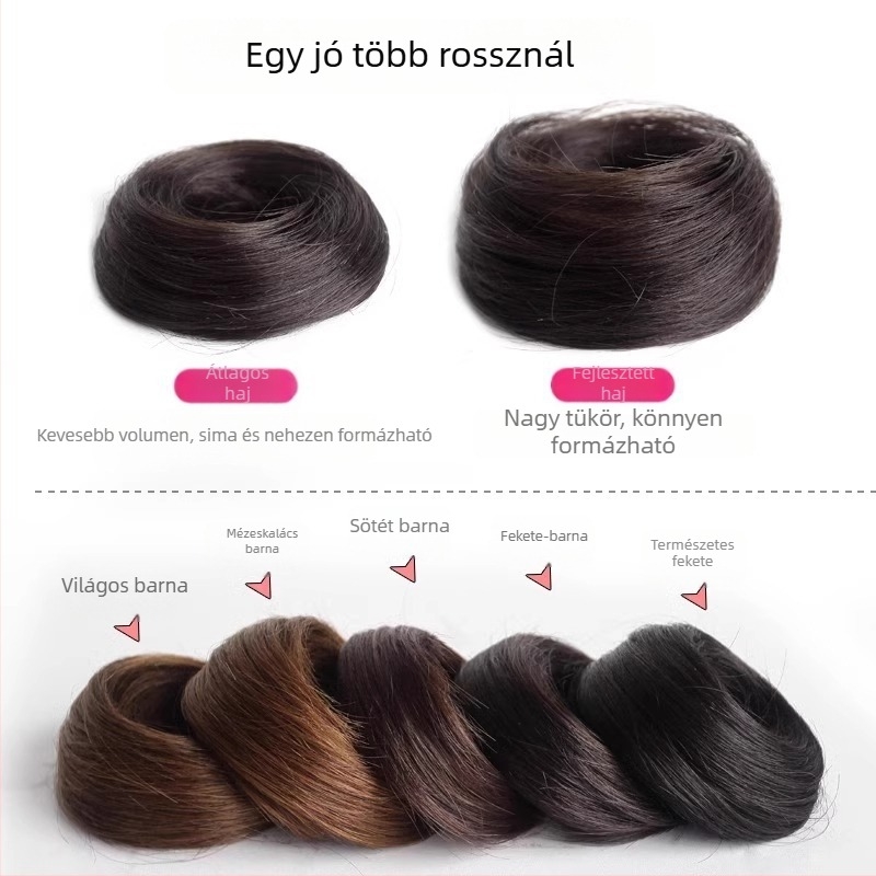 Hajgumi lófarokhoz, valódi hajból, kézzel készített, magas rugalmasság, egyszerű stílus