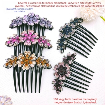 Koreai stílusú fejfedő virágos strasszokkal | Anyag: textil + strasszok; nőknek; önálló csomagolás