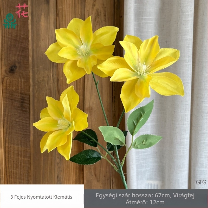 Menyasszonyi selyemvirág dekoráció – 3-fejű Clematis és liliom, selyemvirágok hajviselethez és fotózáshoz, reliefes részletek