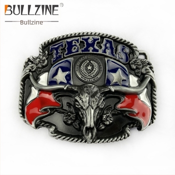 Övcsat Texas Bullhead, cink ötvözet, modell 02602, retro casual stílus, antik ón bevonat, 2021 nyári bevezetés