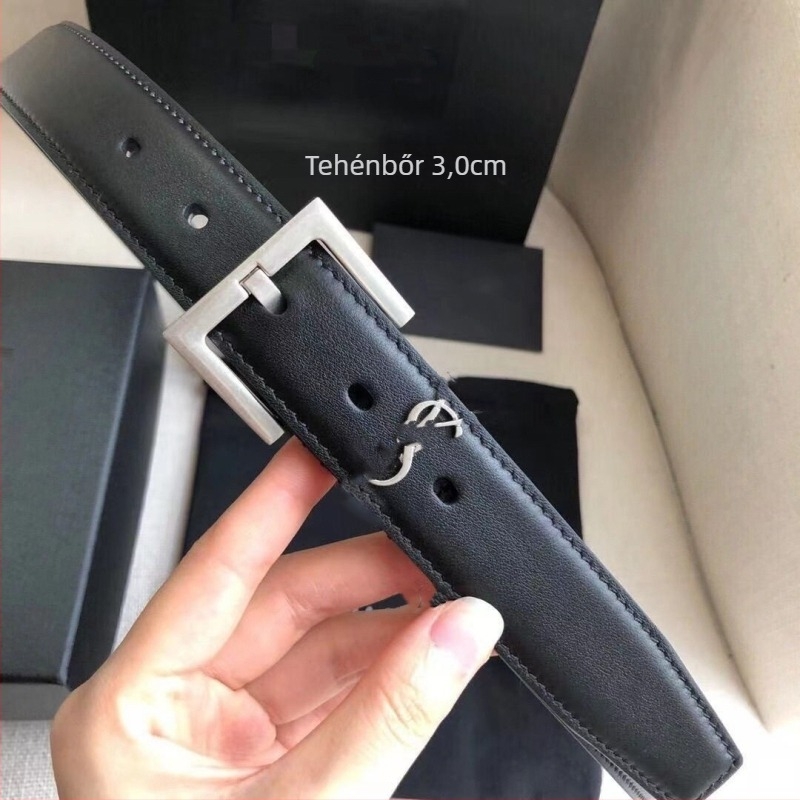 Valódi bőrből készült öv Y betűs tűs csattal, első osztályú szarvasbőr, ötvözet csat, szélesség 2–4 cm