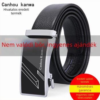 Férfiak számára készült valódi bőr öv automata csattal, kétoldalas bőr, vas csattal, szélesség 2–4 cm, eredeti dizájn
