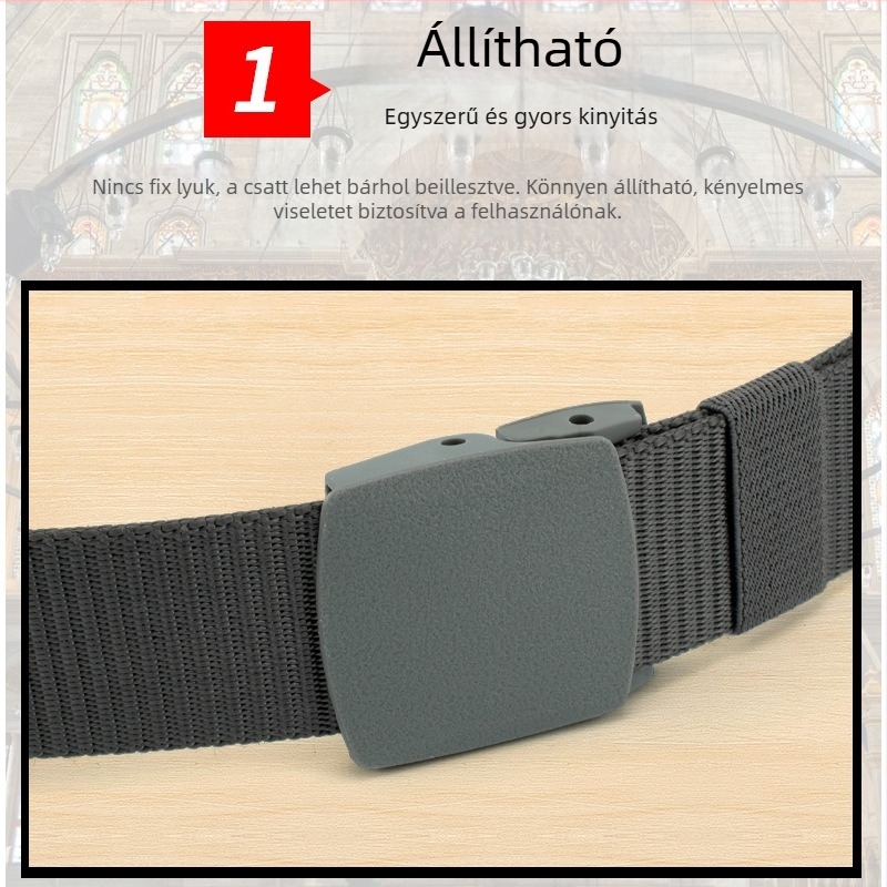 Nylon taktikai kültéri öv férfiaknak automata műanyag csattal – 2-4 cm szélesség, All-Match stílus
