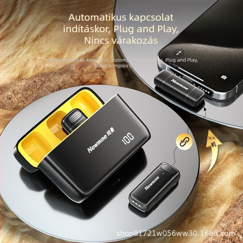 Newman MC200 Lavalier Mikrofon, omnidirekcionális hangfelvételhez, beépített akkumulátor 300–500 mAh, üzemidő 6–8 óra, SNR ≥85 dB