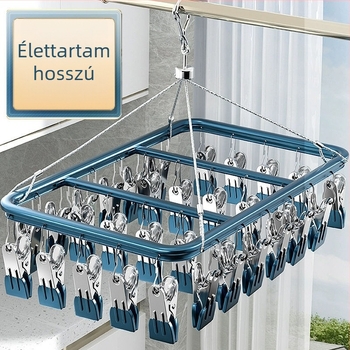 Szárítóklipek – Alumíniumötvözet zoklipsek rozsdamentes acél elemekkel, 50 darab, fehérneműk, zoknik, sálak és nyakkendők számára, Heron