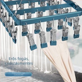 Szárítóklipek – Alumíniumötvözet zoklipsek rozsdamentes acél elemekkel, 50 darab, fehérneműk, zoknik, sálak és nyakkendők számára, Heron