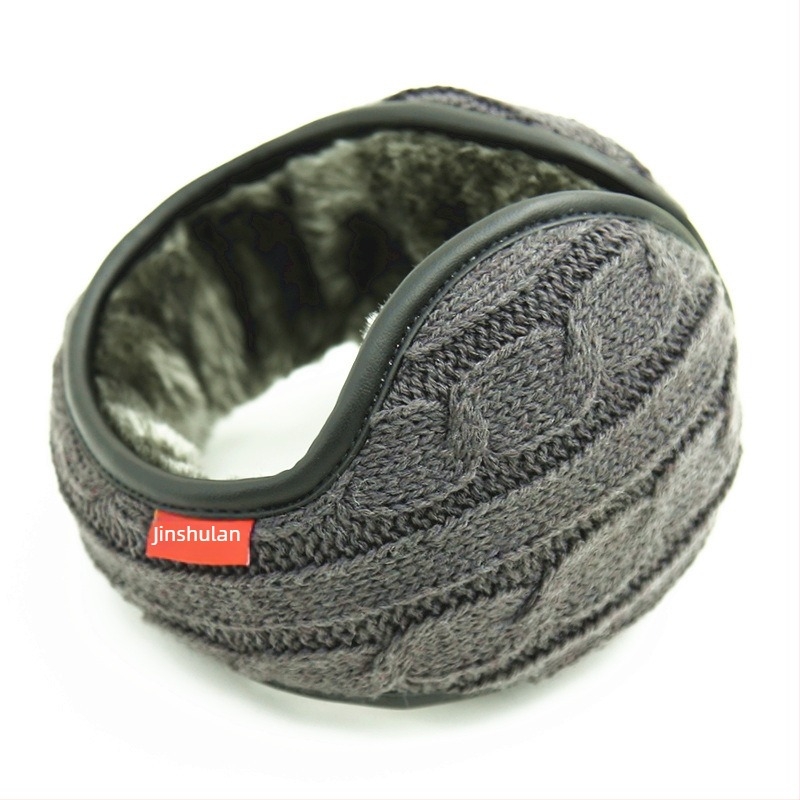 Téli fülmelegítő, uniszex, plüss anyagból, hátsó viselésű, összecsukható, kockás mintázat