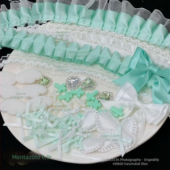 DIY ékszerkészítő kiegészítők - masni készlet csipkével a kártyatartó dekorációjához - 2025 tavasz, friss és édes stílus