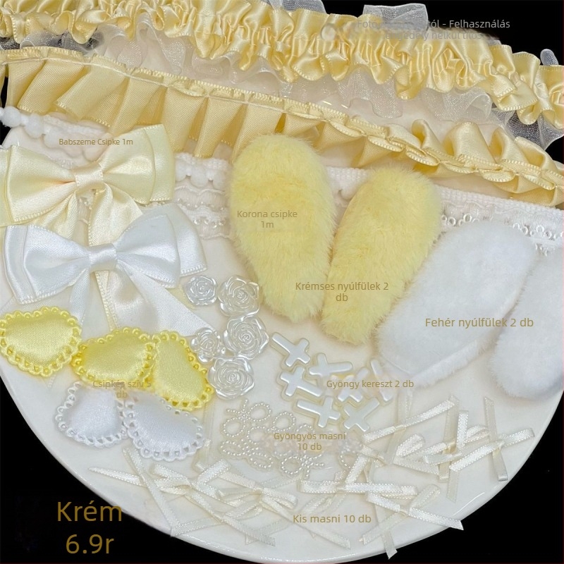 DIY ékszerkészítő kiegészítők - masni készlet csipkével a kártyatartó dekorációjához - 2025 tavasz, friss és édes stílus