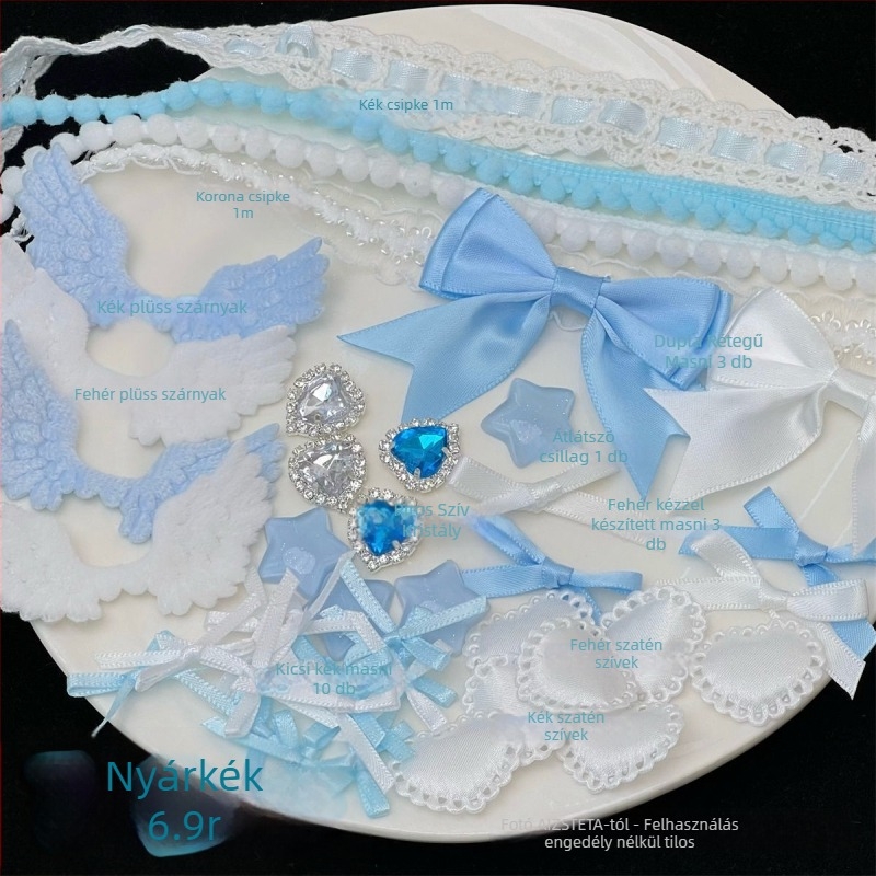 DIY ékszerkészítő kiegészítők - masni készlet csipkével a kártyatartó dekorációjához - 2025 tavasz, friss és édes stílus