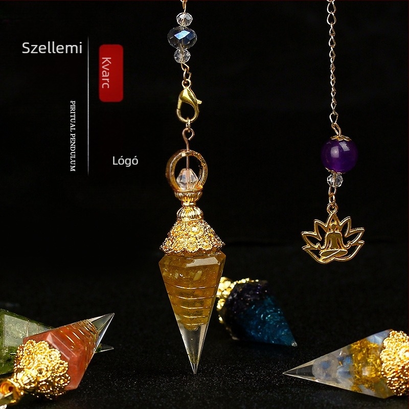 Ametiszt kristállyal nyaklánc, geometriai medál, kézzel készített, retro stílus