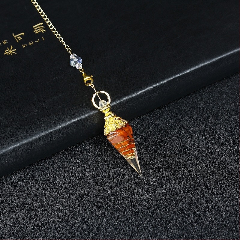 Ametiszt kristállyal nyaklánc, geometriai medál, kézzel készített, retro stílus