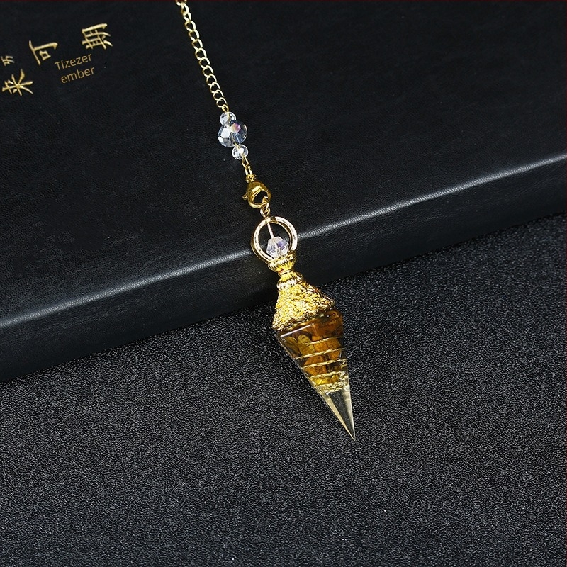 Ametiszt kristállyal nyaklánc, geometriai medál, kézzel készített, retro stílus