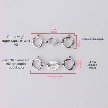 S925 ezüst rugós zár a gyöngykapocs csatlakozáshoz, kézzel készített ékszer kiegészítő, Jerry márka