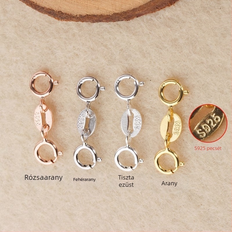 S925 ezüst rugós zár a gyöngykapocs csatlakozáshoz, kézzel készített ékszer kiegészítő, Jerry márka