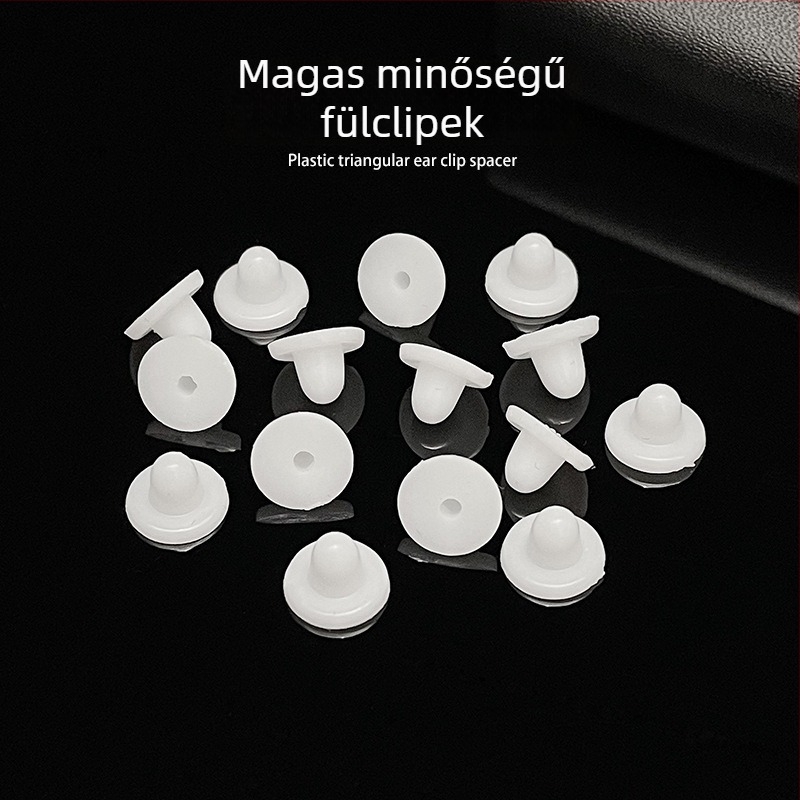 Nagy háromszögű fülcsipesz alátét, fájdalomcsillapító párna, műanyag, ékszerkiegészítők, 2021 tél