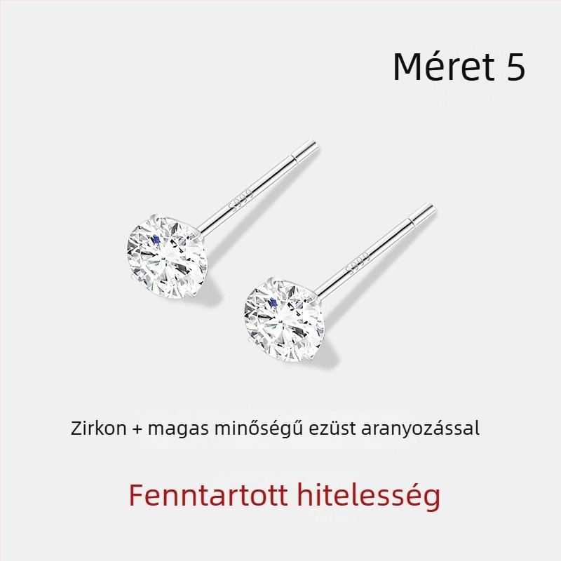 JOLLY S999 Sterling ezüst – kettős fejű fülbevalók csavaros záróval, alvásbarát, polírozott felület